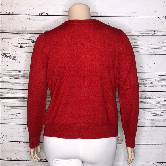 Fashion Bug NWT Size XL Red Sequin Pockets Button Front Sweater Cardigan - Picture 5 of 8
